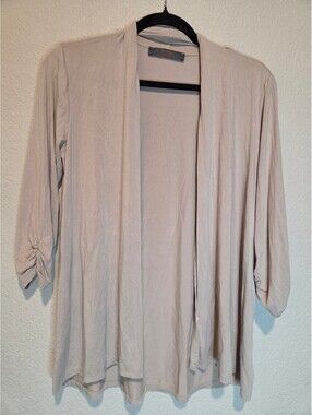 Madeline Sparkle & Stein Beige Open Front Cardigan, M